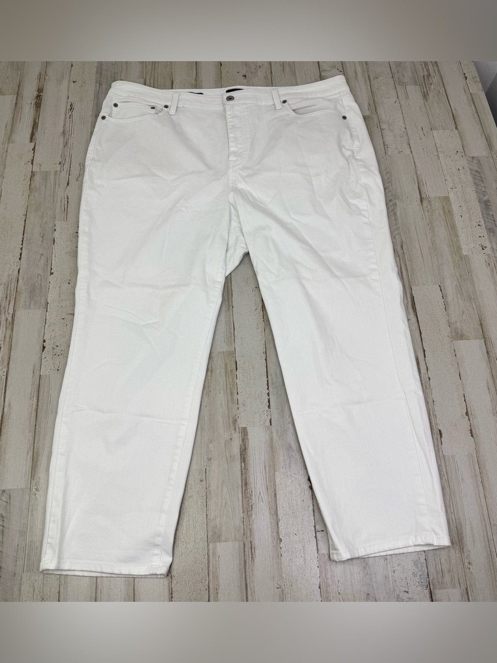 Talbots Modern Ankle Jeans Womens 20W (42x27) High Waist White Straight Leg